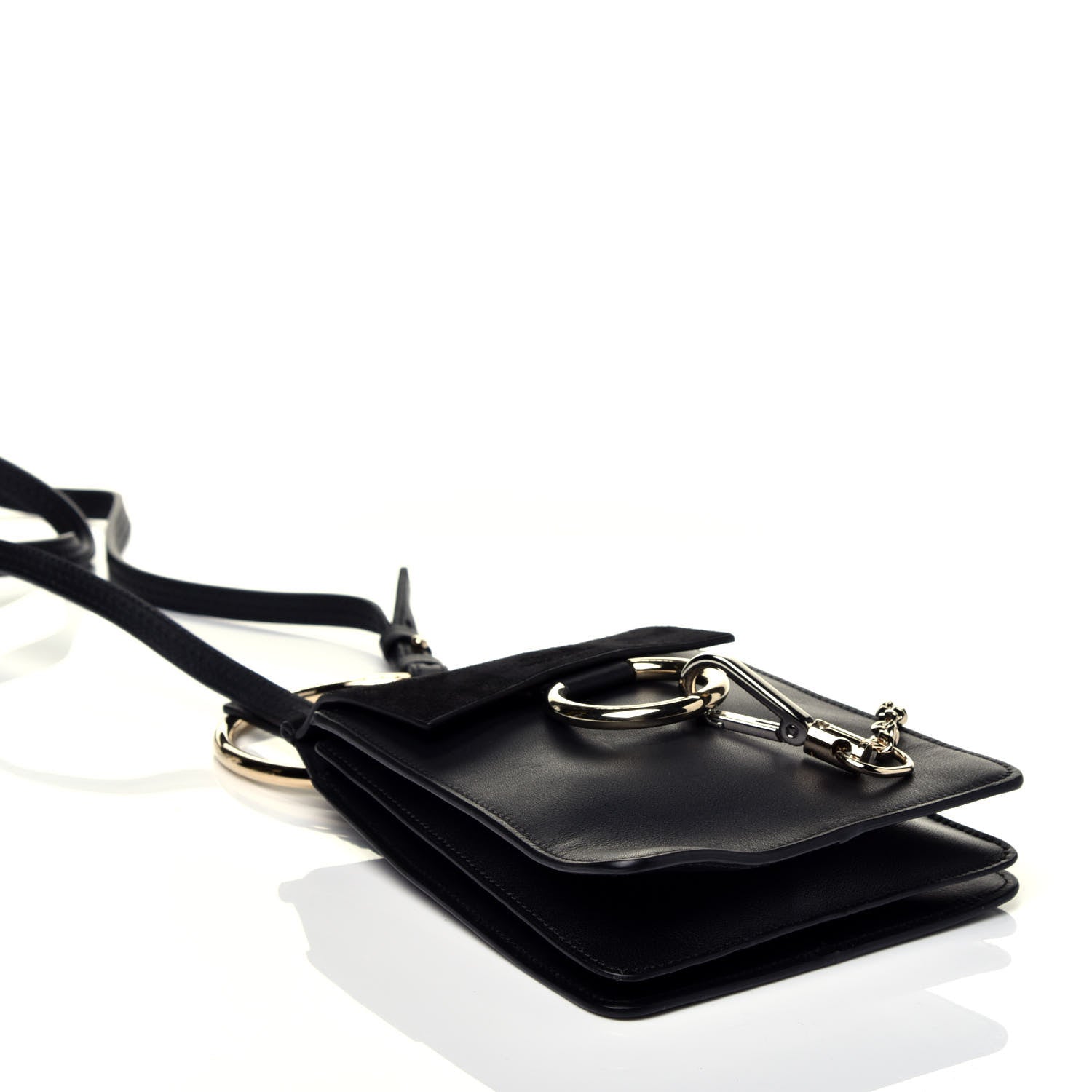 Chloe Suede Calfskin Mini Faye Bracelet Bag Black 4 of 9