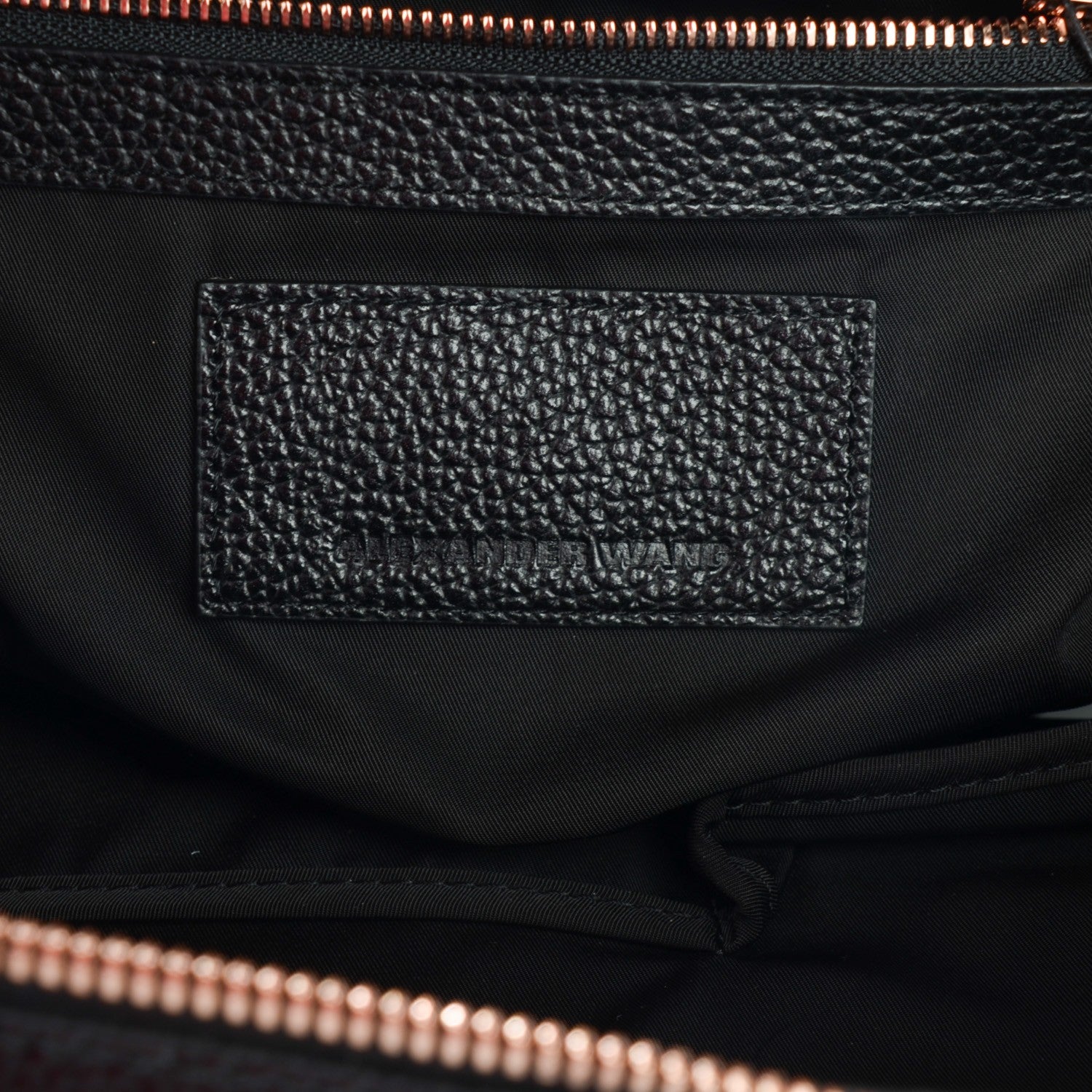 Alexander Wang Pebbled Calfskin Small Emile Soft Black Rose Gold Hardware 6 of 7
