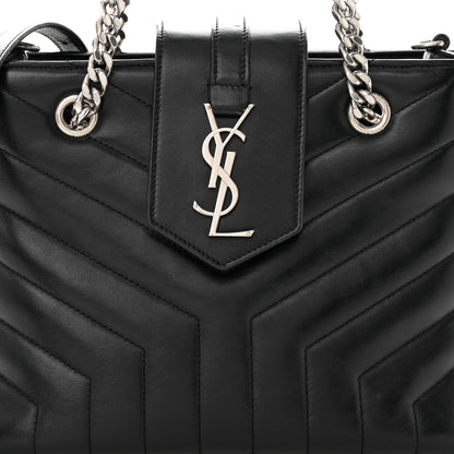 Saint Laurent Calfskin Y Quilted Monogram Small Loulou Shopper Black 9 of 13