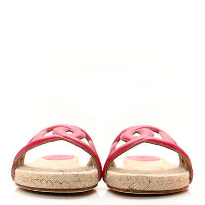 Hermes Nappa Famosa Espadrille Sandals 39 Rosa Framboise 2 of 10