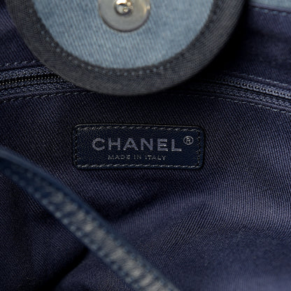 Chanel Canvas Sequin Medium Deauville Tote Navy 5 of 10