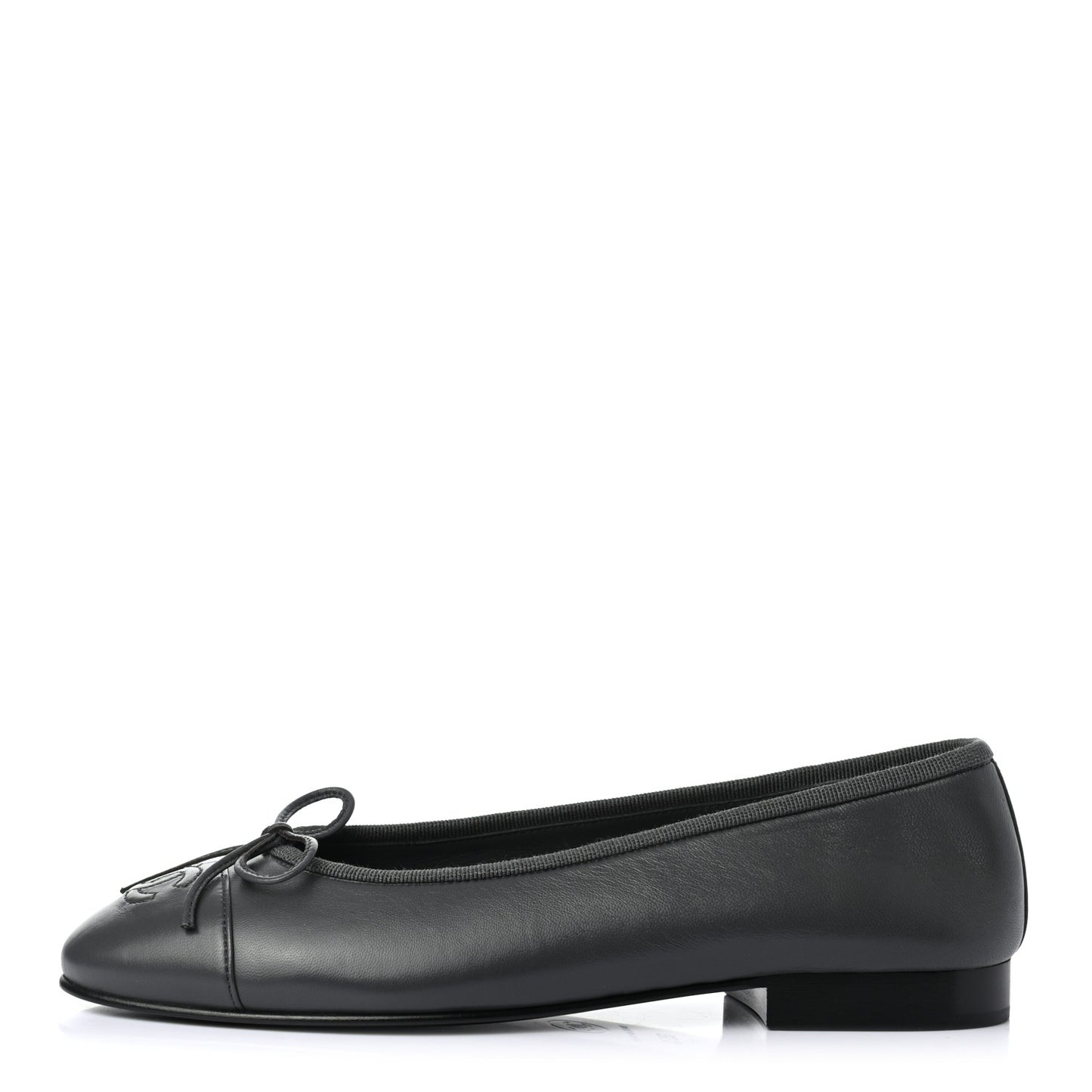 Lambskin Cap Toe Ballerina Flats 35.5 Grey