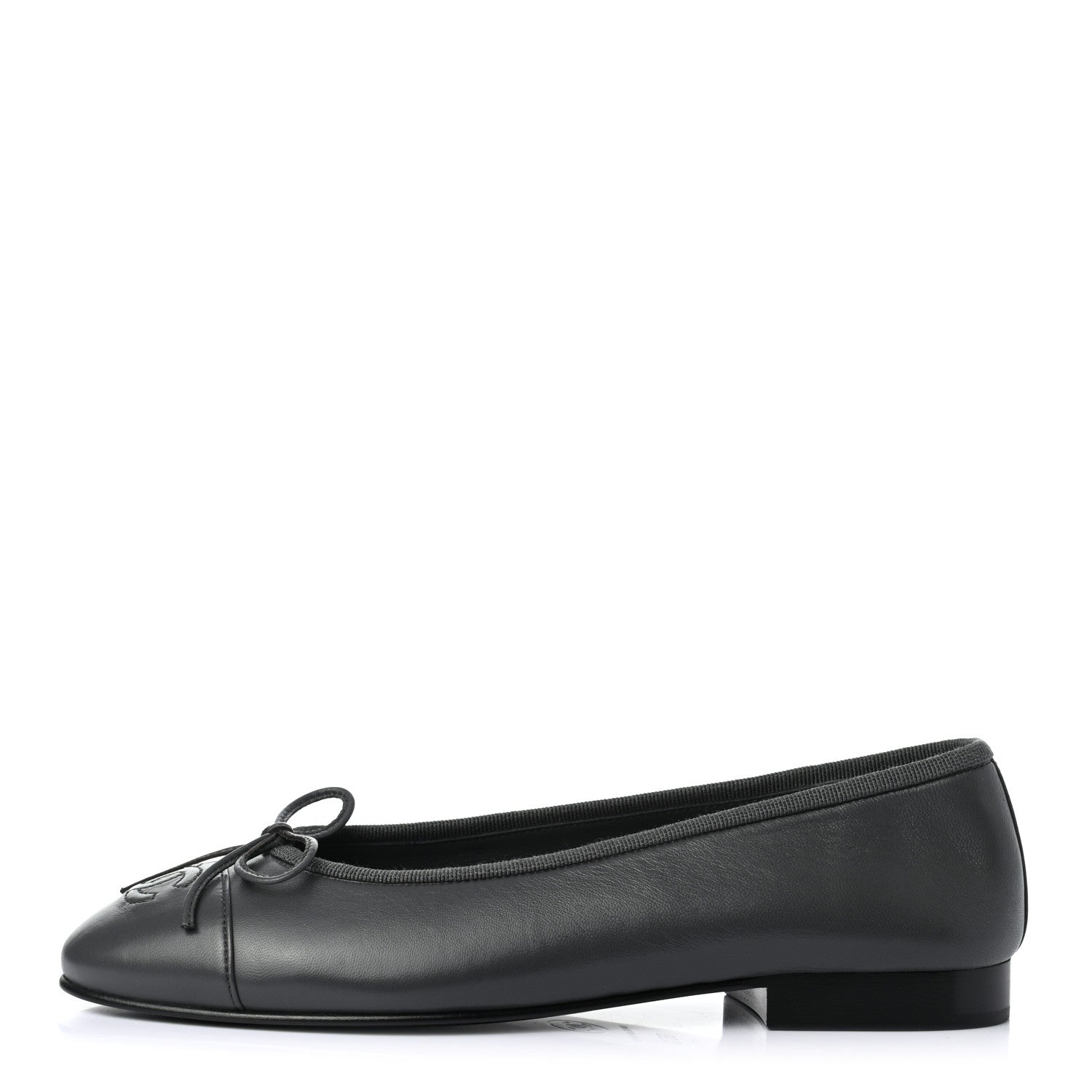 Chanel Lambskin Cap Toe Ballerina Flats 35.5 Grey 1 of 12