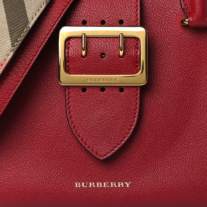 Burberry Soft Grain Calfskin Small Buckle Tote Parade Red 8 of 10