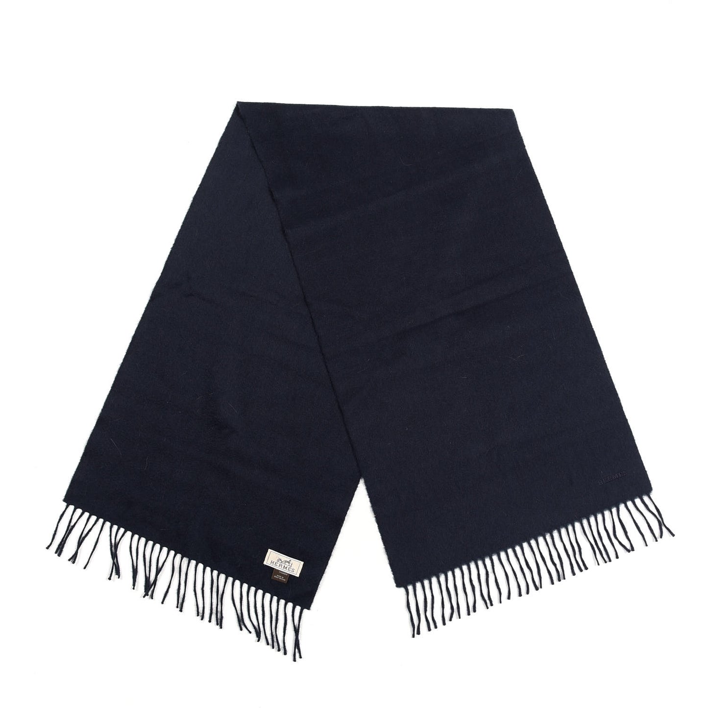 Cashmere Recto Verso Muffler Bleu Marine