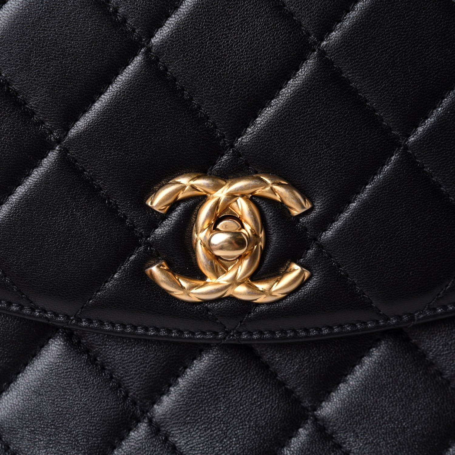 Chanel Lambskin Quilted Large Trendy Spirit Top Handle Bag Black 8 of 10