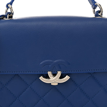 Chanel Grained Calfskin Quilted Large CC Box Flap Blue 8 of 11