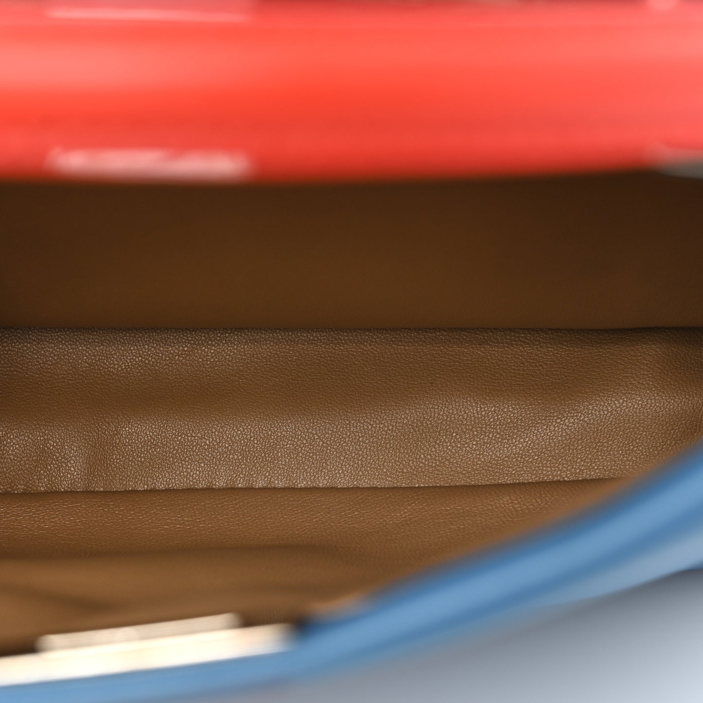 Nappa Colorblock Mini Peekaboo Iconic Satchel Blue Royal Papavero Cuoio