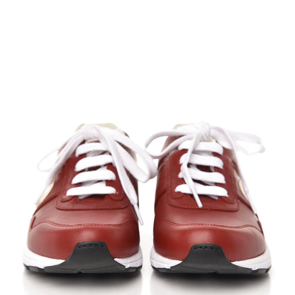 Gucci Calfskin Womens Interlocking G Sneakers 37 Red 2 of 10