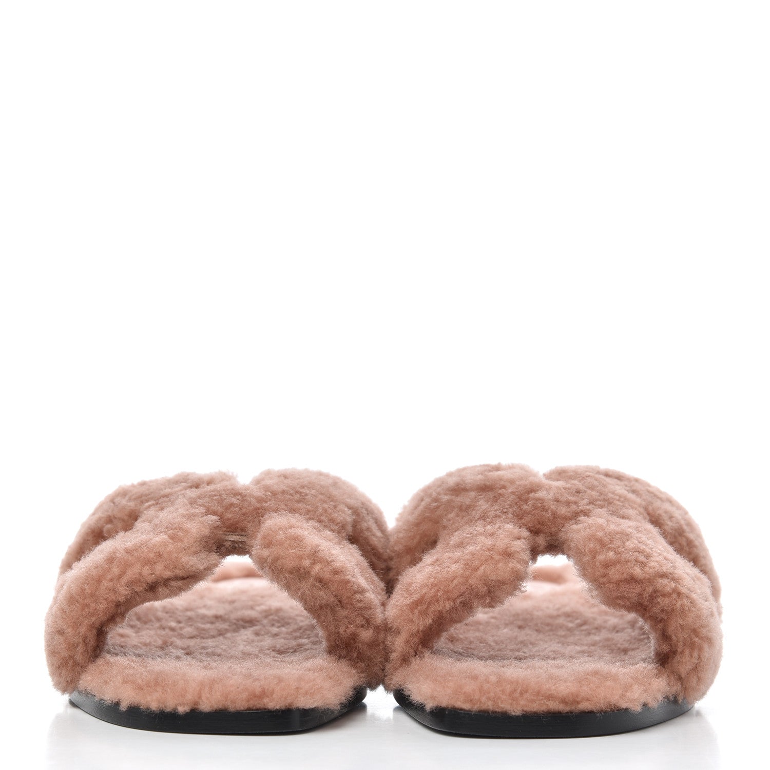 Hermes Woolskin Oran Sandals 37 Rose Aube 2 of 12