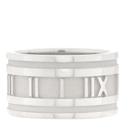 Tiffany Sterling Silver 12mm Atlas Band Ring 54 6.75 1 of 4