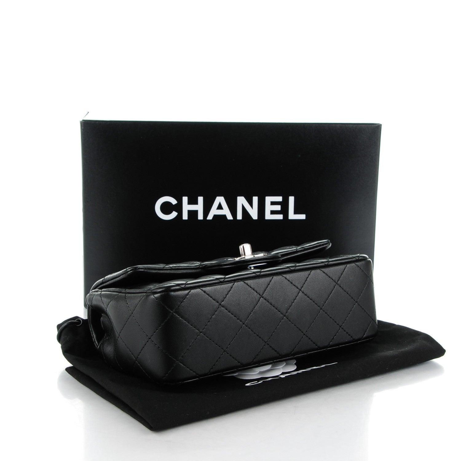 Chanel Lambskin Quilted Mini Rectangular Flap Black 4 of 8
