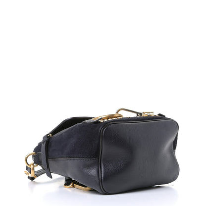 Chloe Suede Calfskin Studded Mini Faye Backpack Full Blue 4 of 12
