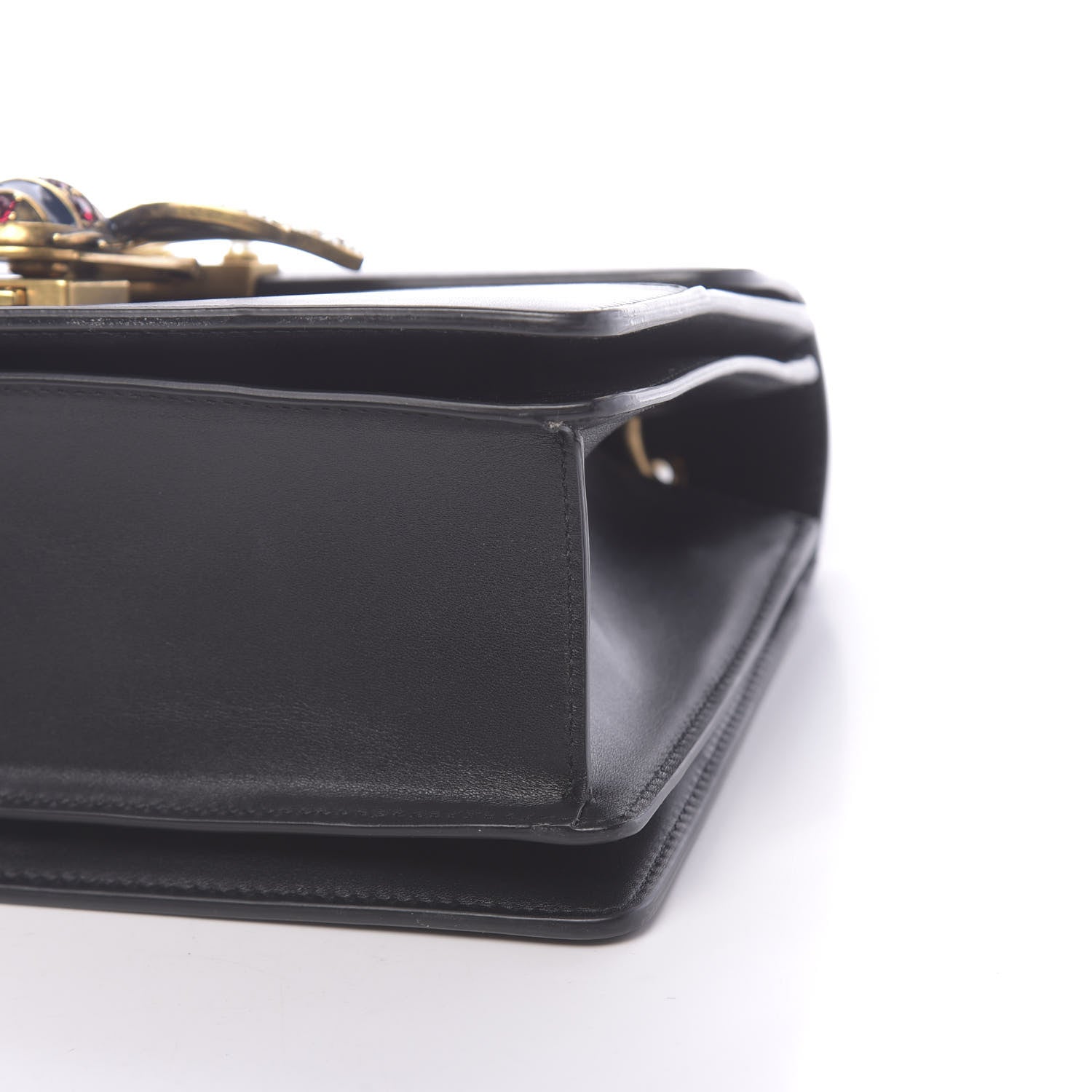 Gucci Calfskin Sylvie Web Small Queen Margaret Top Handle Bag Black 9 of 13