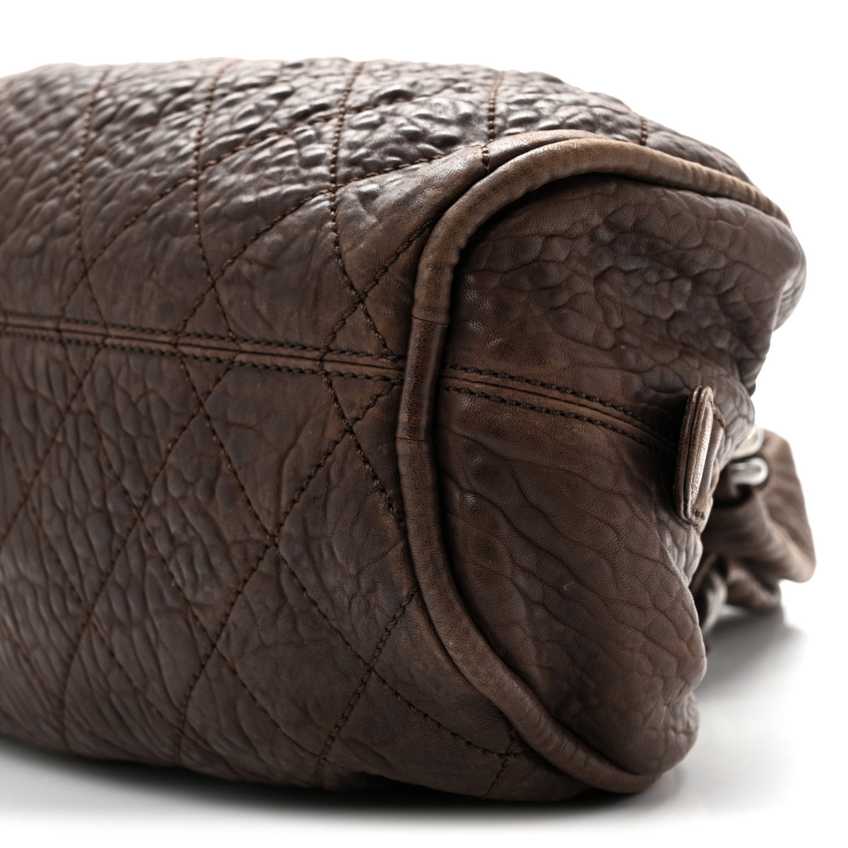Chanel Distressed Lambskin Le Marais Bowler Brown 10 of 13