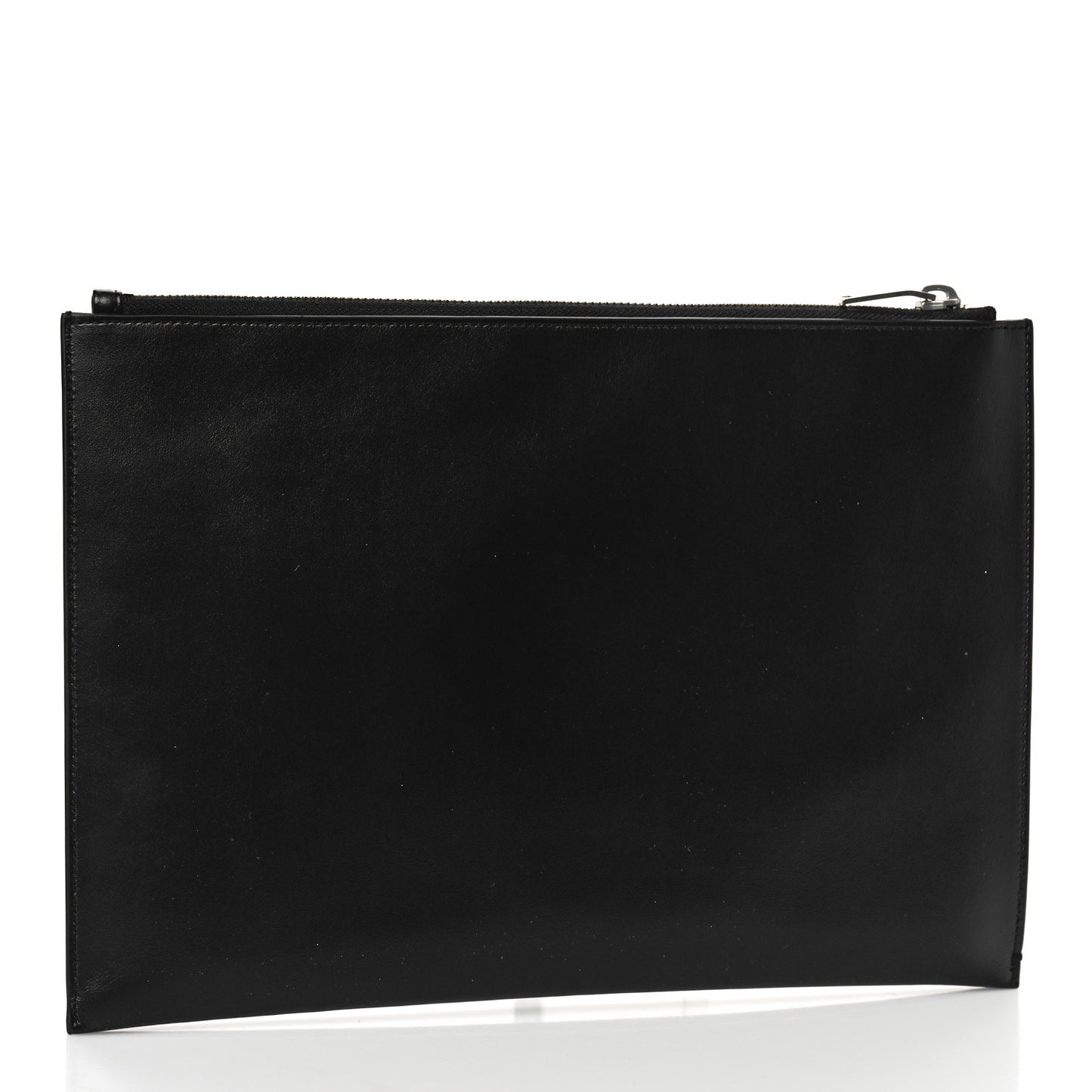Calfskin Logo Zipped Tablet Pouch Black