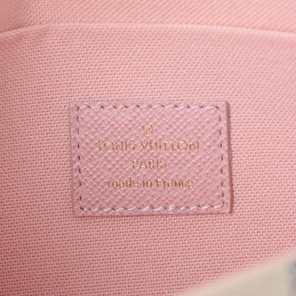 Louis Vuitton Damier Azur Pochette Felicie Chain Wallet Rose Ballerine 10 of 12
