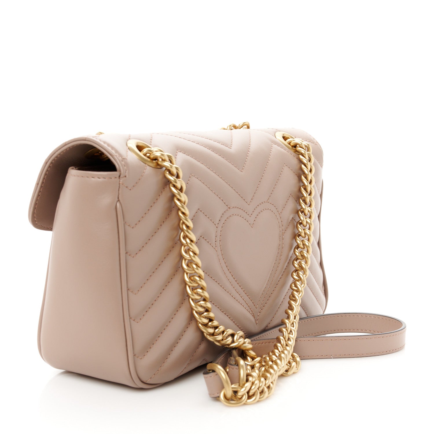 Gucci Calfskin Matelasse Small GG Marmont Shoulder Bag Porcelain Rose 3 of 11