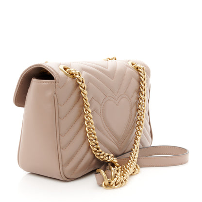 Gucci Calfskin Matelasse Small GG Marmont Shoulder Bag Porcelain Rose 3 of 11