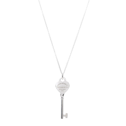 Tiffany Sterling Silver Return to Tiffany Heart Key Pendant Necklace 1 of 7