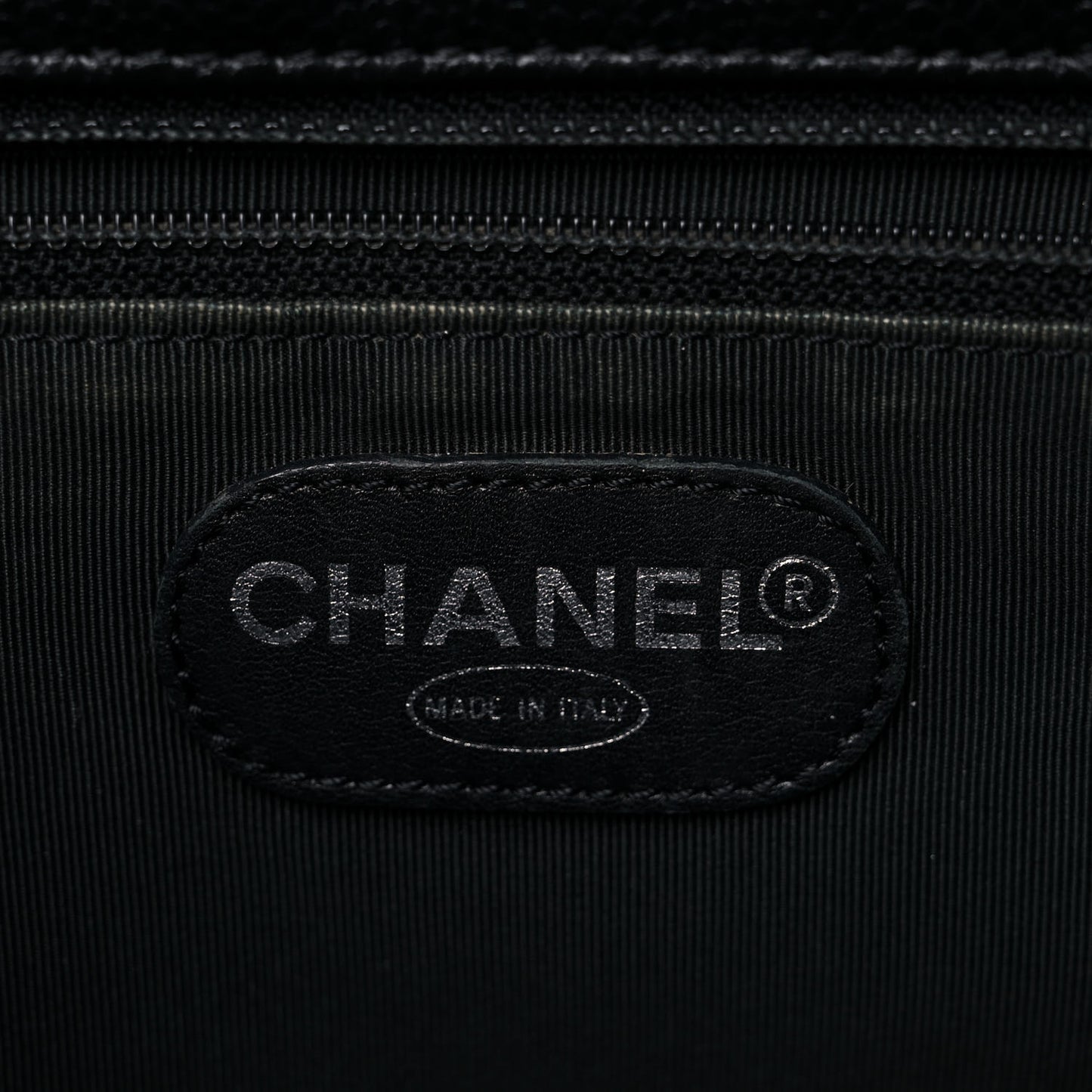 Caviar Quilted CC Shopping Tote Black