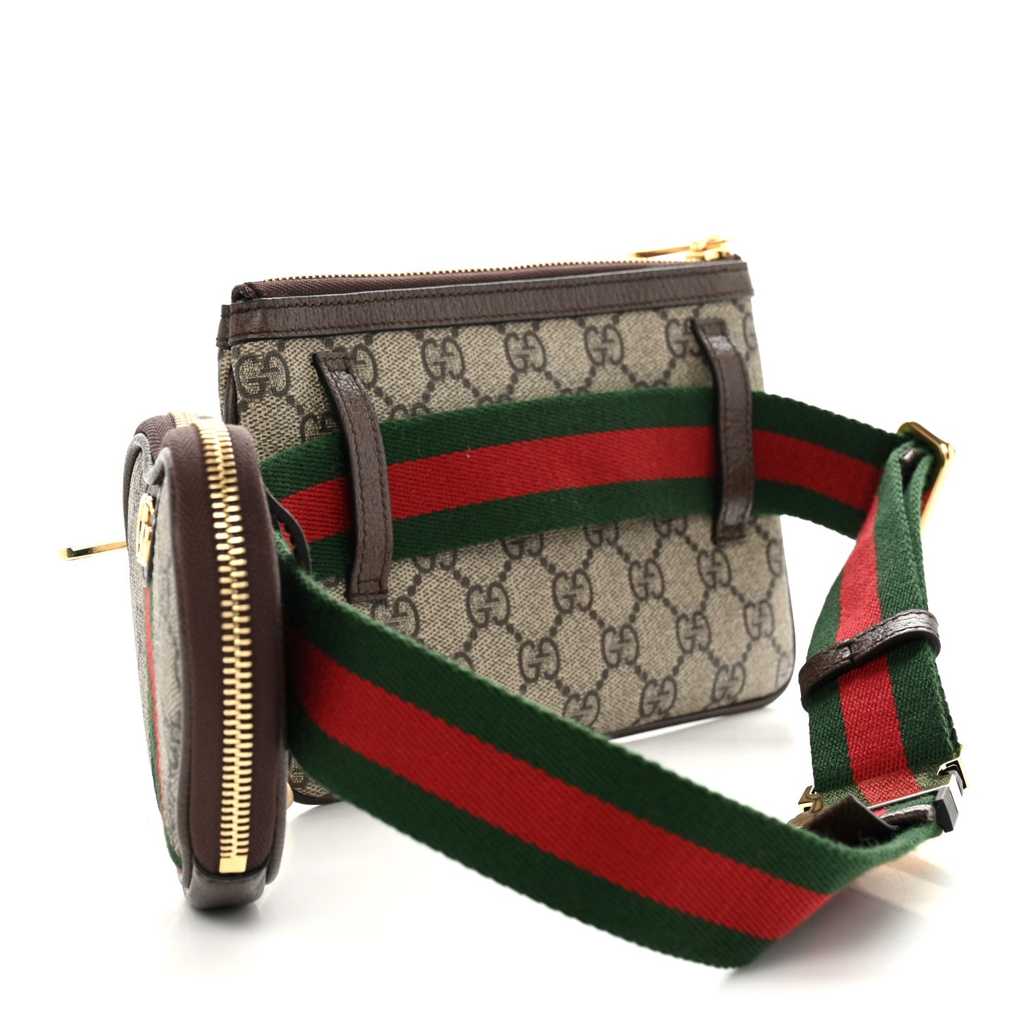 GG Supreme Monogram Web Ophidia Utility Belt Bag 75 30 Beige Ebony New Acero