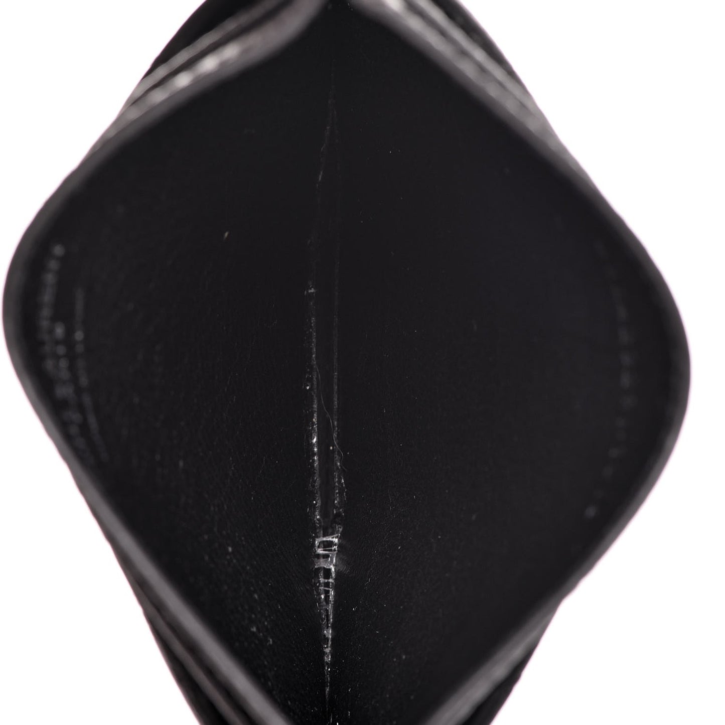 Grain De Poudre Matelasse Chevron Monogram Credit Card Case Coal