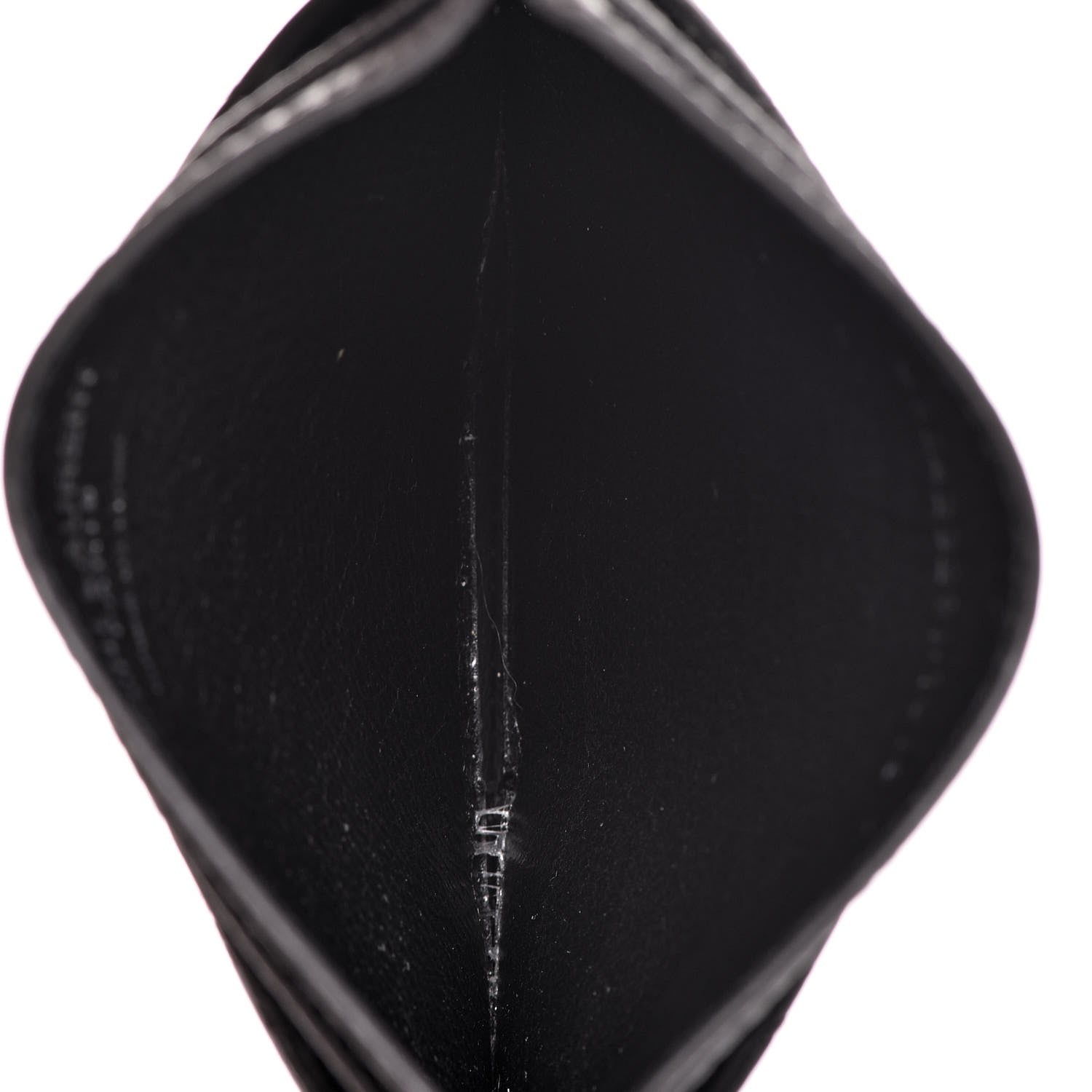 Saint Laurent Grain De Poudre Matelasse Chevron Monogram Credit Card Case Coal 5 of 8