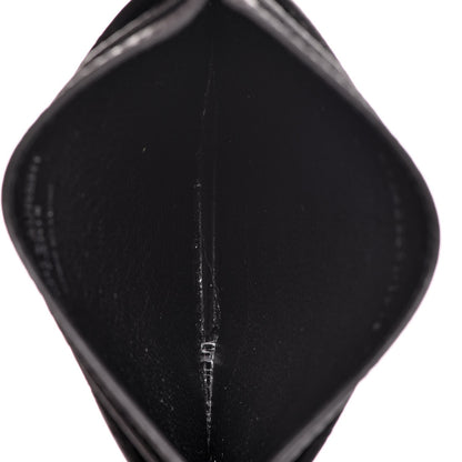 Saint Laurent Grain De Poudre Matelasse Chevron Monogram Credit Card Case Coal 5 of 8
