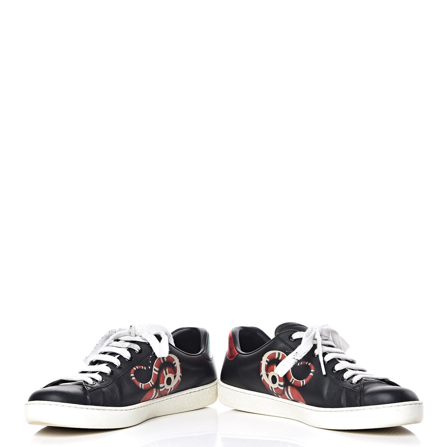 Calfskin Kingsnake Mens Ace Sneakers 7 Black Multicolor