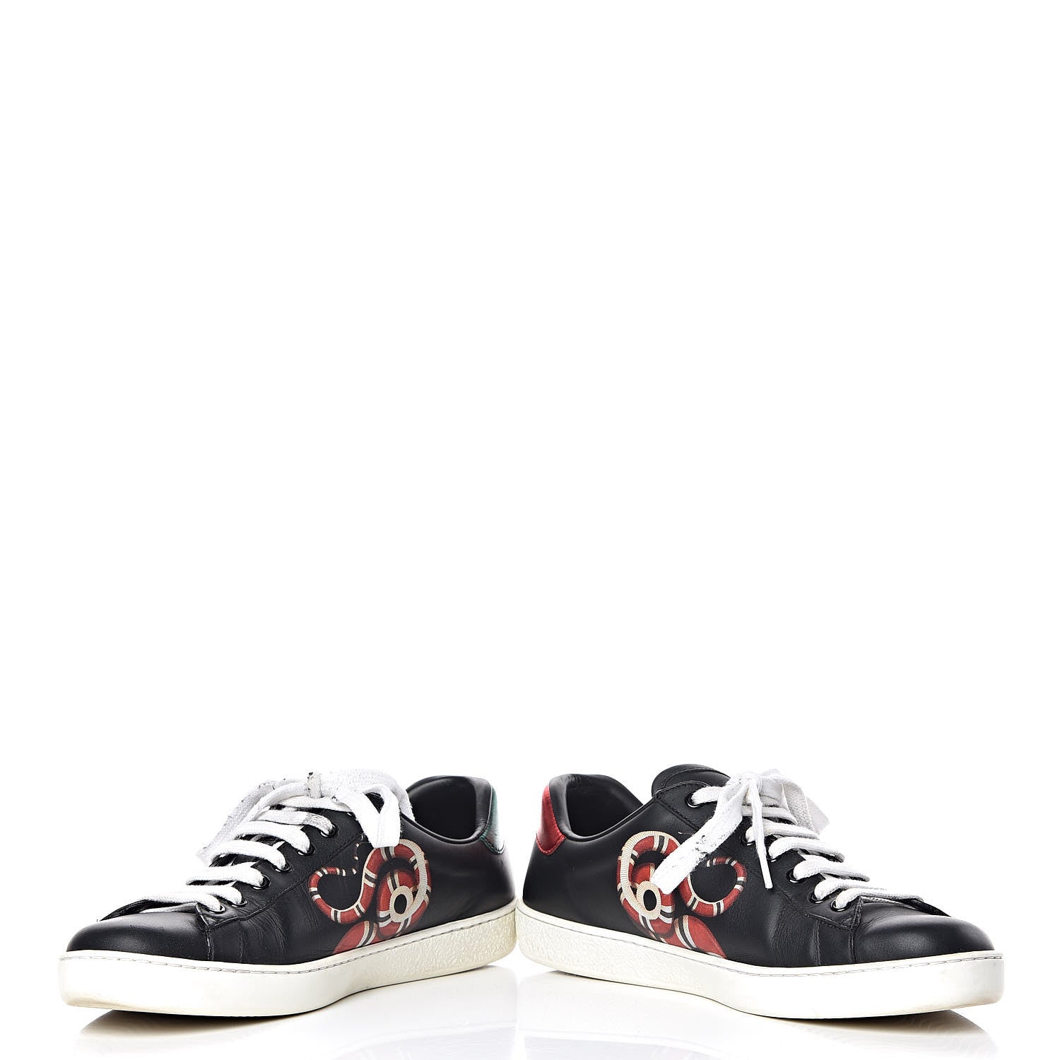 Gucci Calfskin Kingsnake Mens Ace Sneakers 7 Black Multicolor 5 of 18