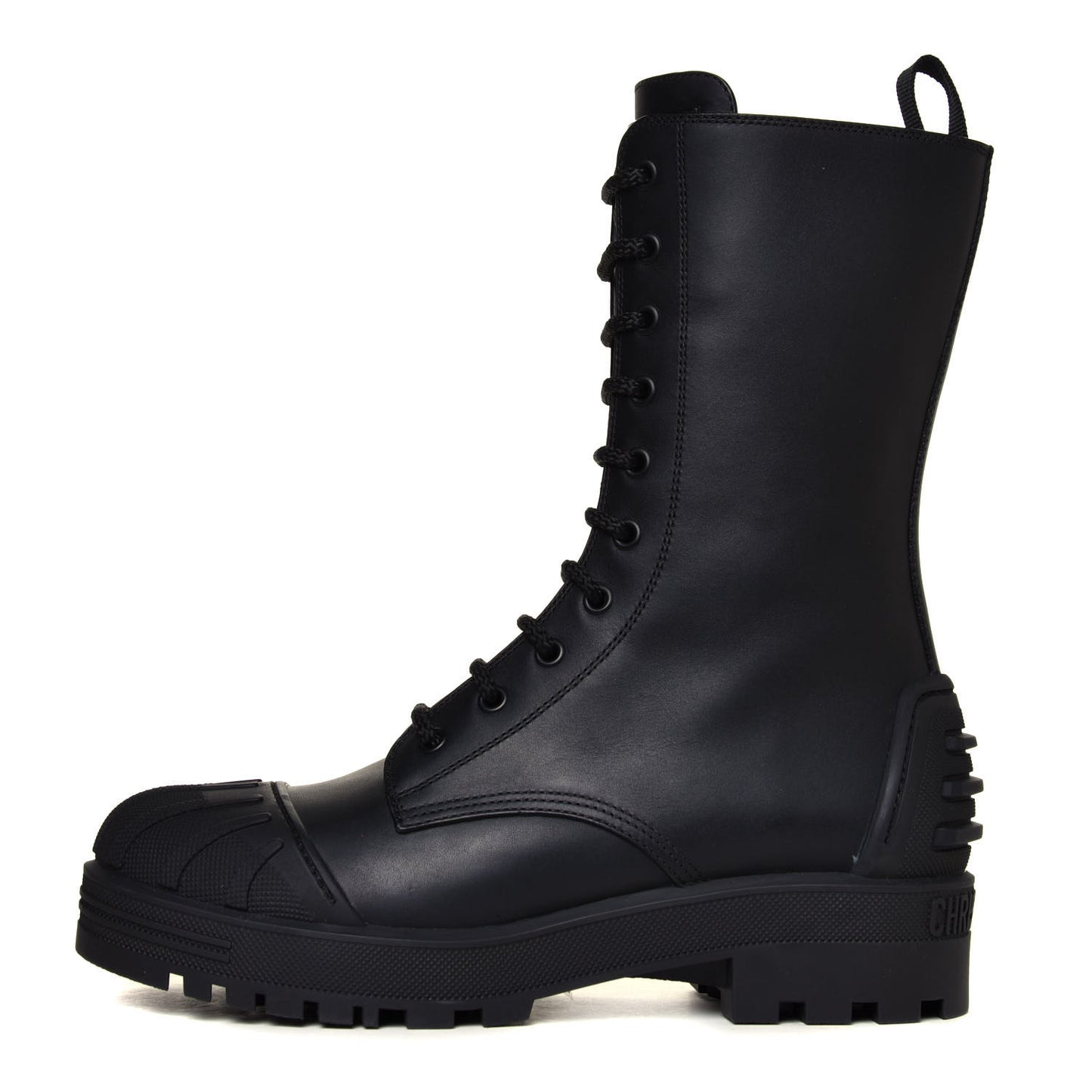 Calfskin Rubber Dioriron Boots 38 Black