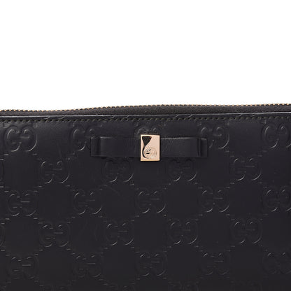 Gucci Guccissima Bow Zip Around Wallet Black 7 of 7