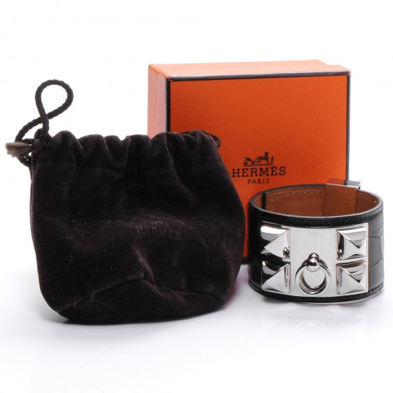 Hermes Alligator Collier De Chien CDC Bracelet Black 4 of 6