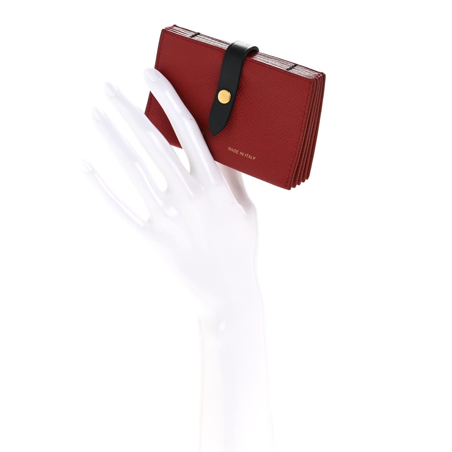 Celine Grained Shiny Calfskin Accordion Card Holder Coquelicot 2 of 8