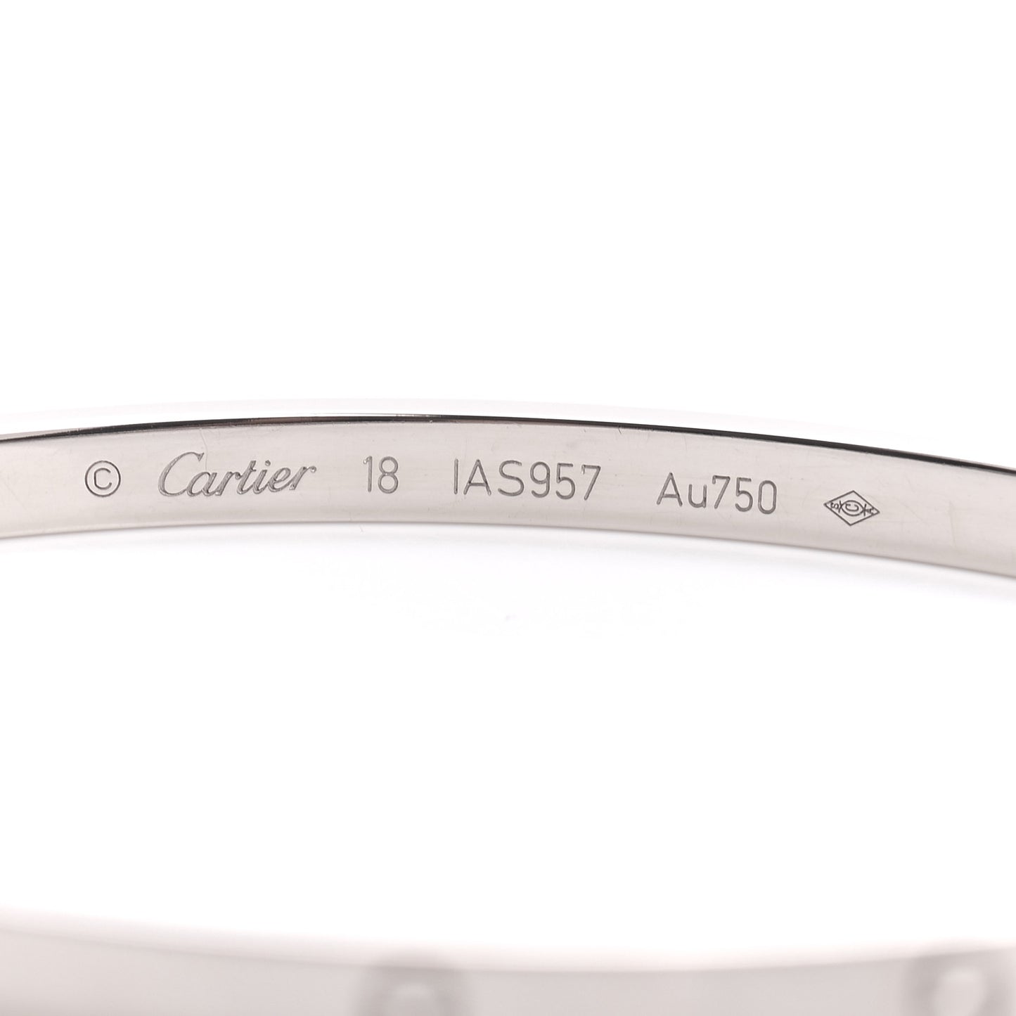18K White Gold Small LOVE Bracelet 18