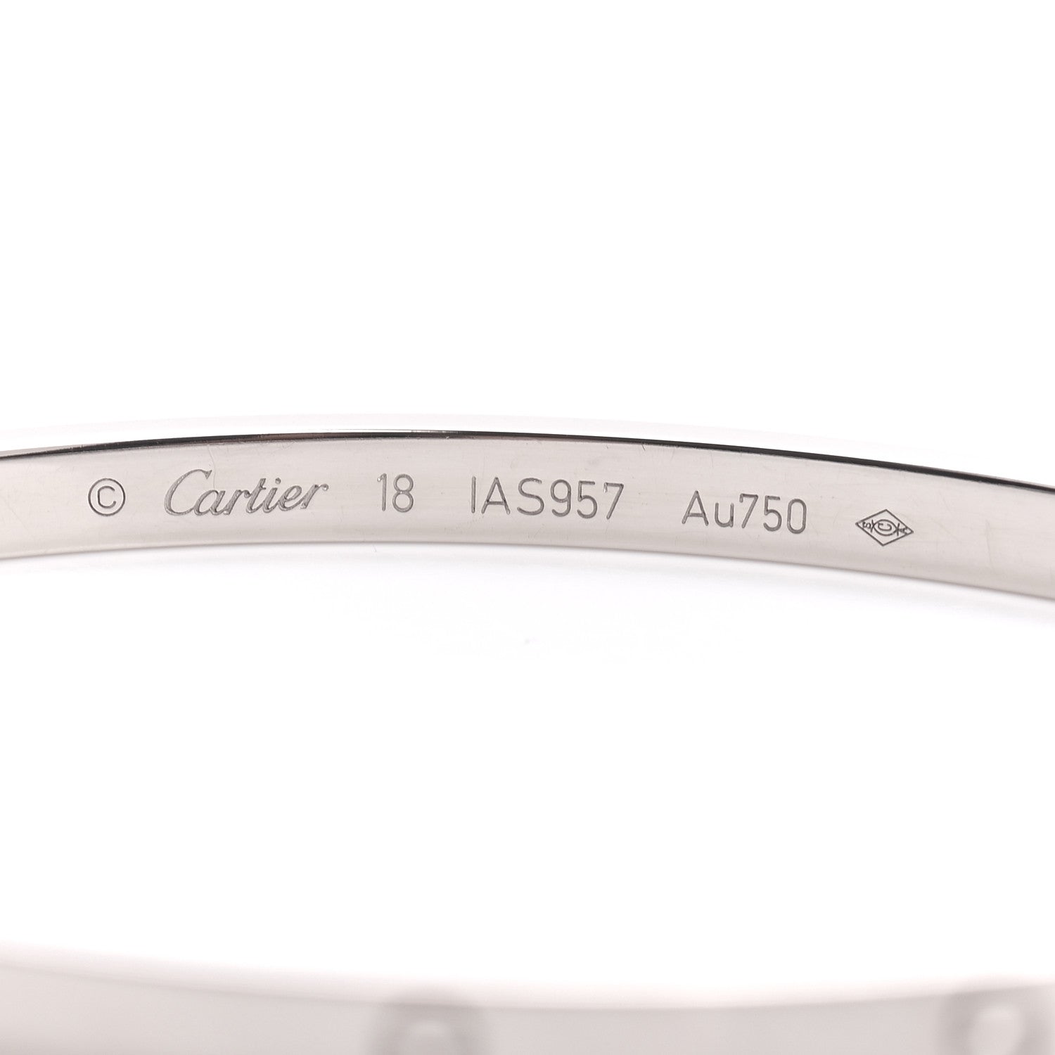 Cartier 18K White Gold Small LOVE Bracelet 18 4 of 5