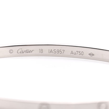 Cartier 18K White Gold Small LOVE Bracelet 18 4 of 5