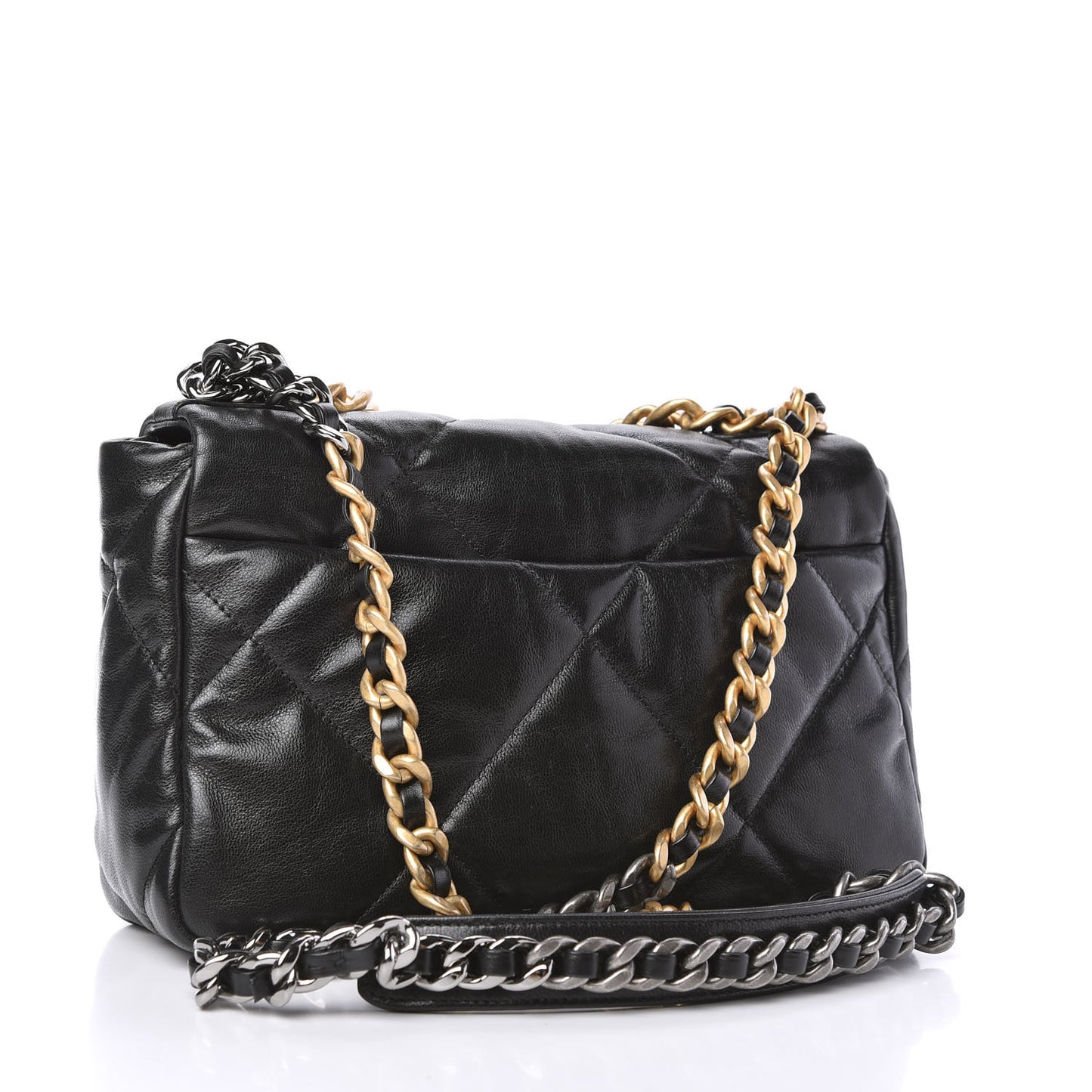 Goatskin Quilted Medium Chanel 19 Flap Black