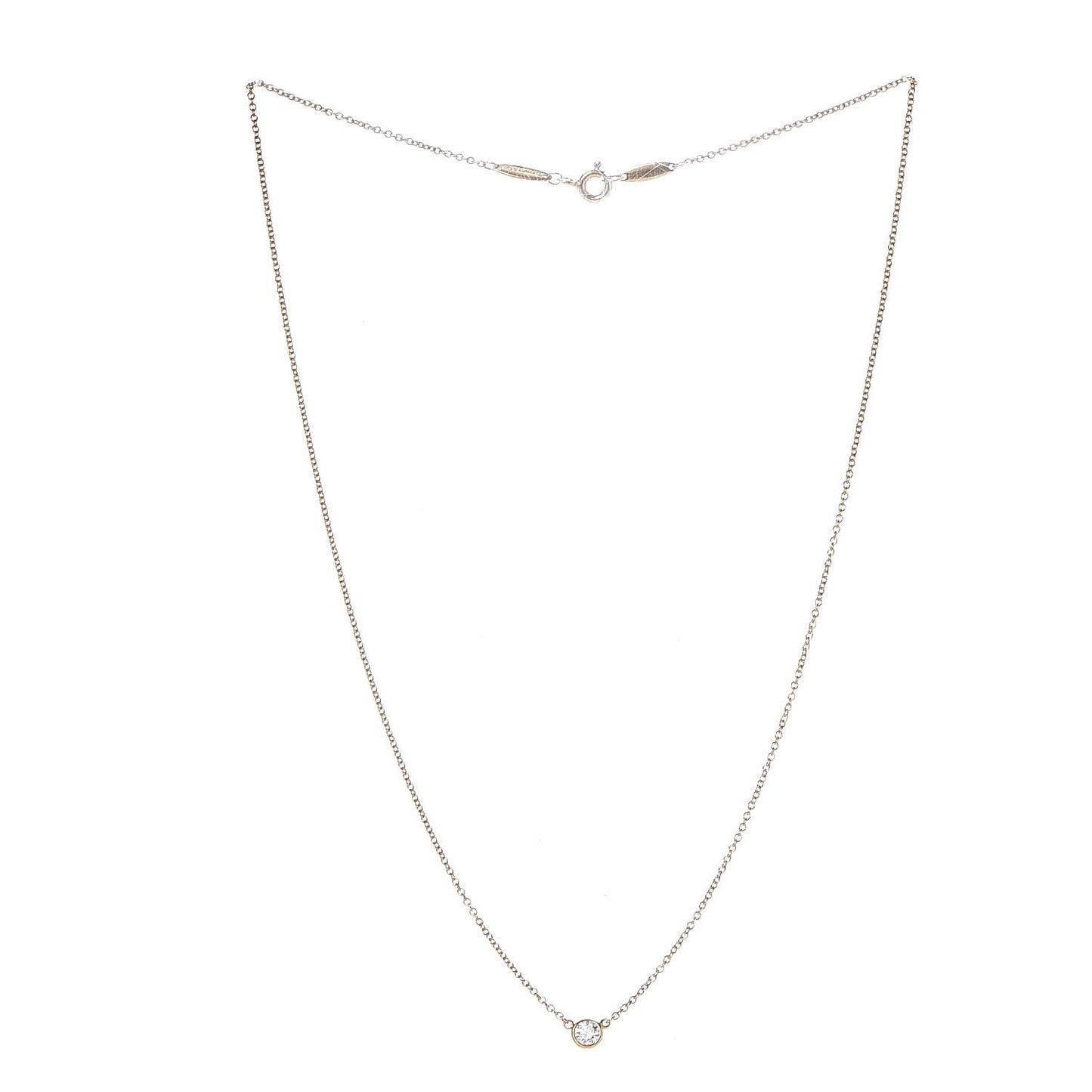 18K Yellow Gold Diamond .25ct Elsa Peretti Diamonds by the Yard Pendant Necklace
