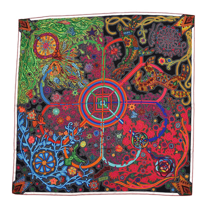 Hermes Cashmere Silk L'Arbre Du Vent Shawl 140 1 of 6