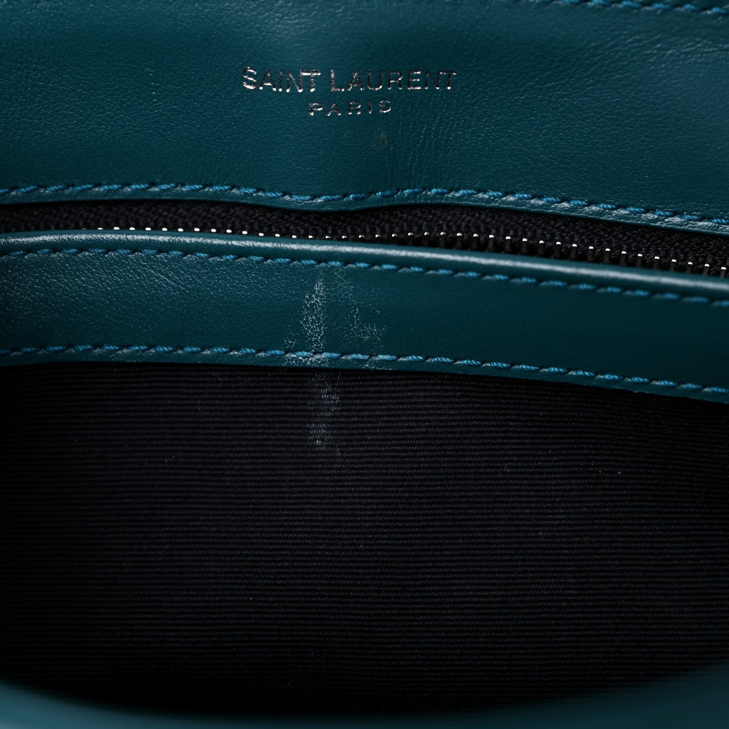 Saint Laurent Calfskin Y Quilted Monogram Toy Loulou Satchel Dark Turquoise 11 of 13