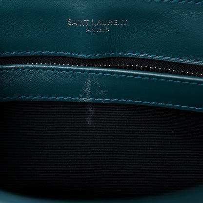 Saint Laurent Calfskin Y Quilted Monogram Toy Loulou Satchel Dark Turquoise 11 of 13