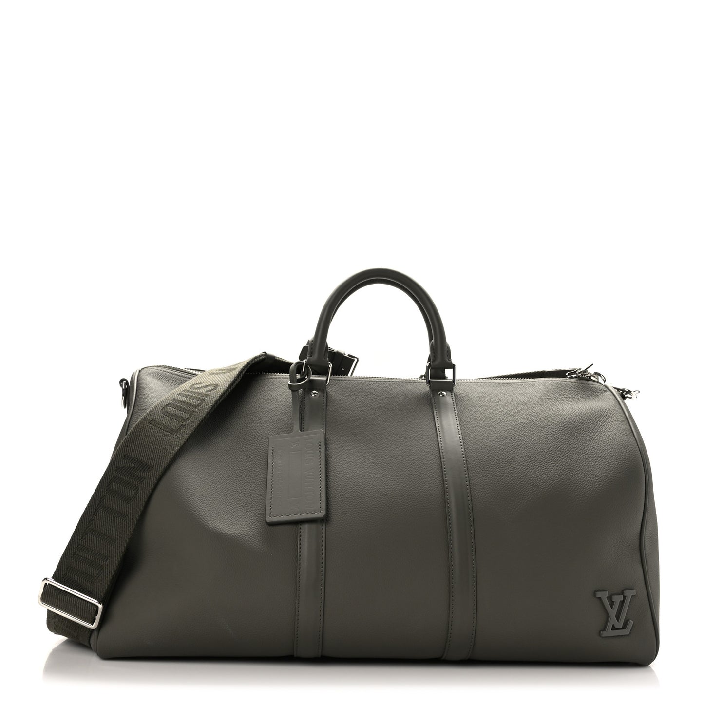 Grained Calfskin Aerogram Keepall Bandouliere 50 Khaki