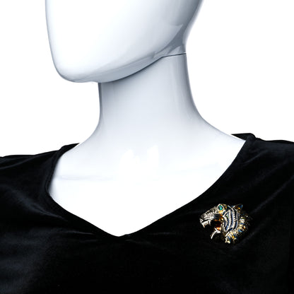 Gucci Metal Crystal Rajah Brooch Gold 2 of 6