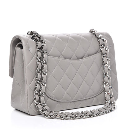 Chanel Lambskin Quilted Small Double Flap Grey 3 of 12