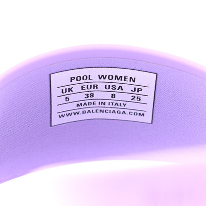 Balenciaga Rubber Womens BB Pool Slide Sandals 38 Lilac 12 of 13