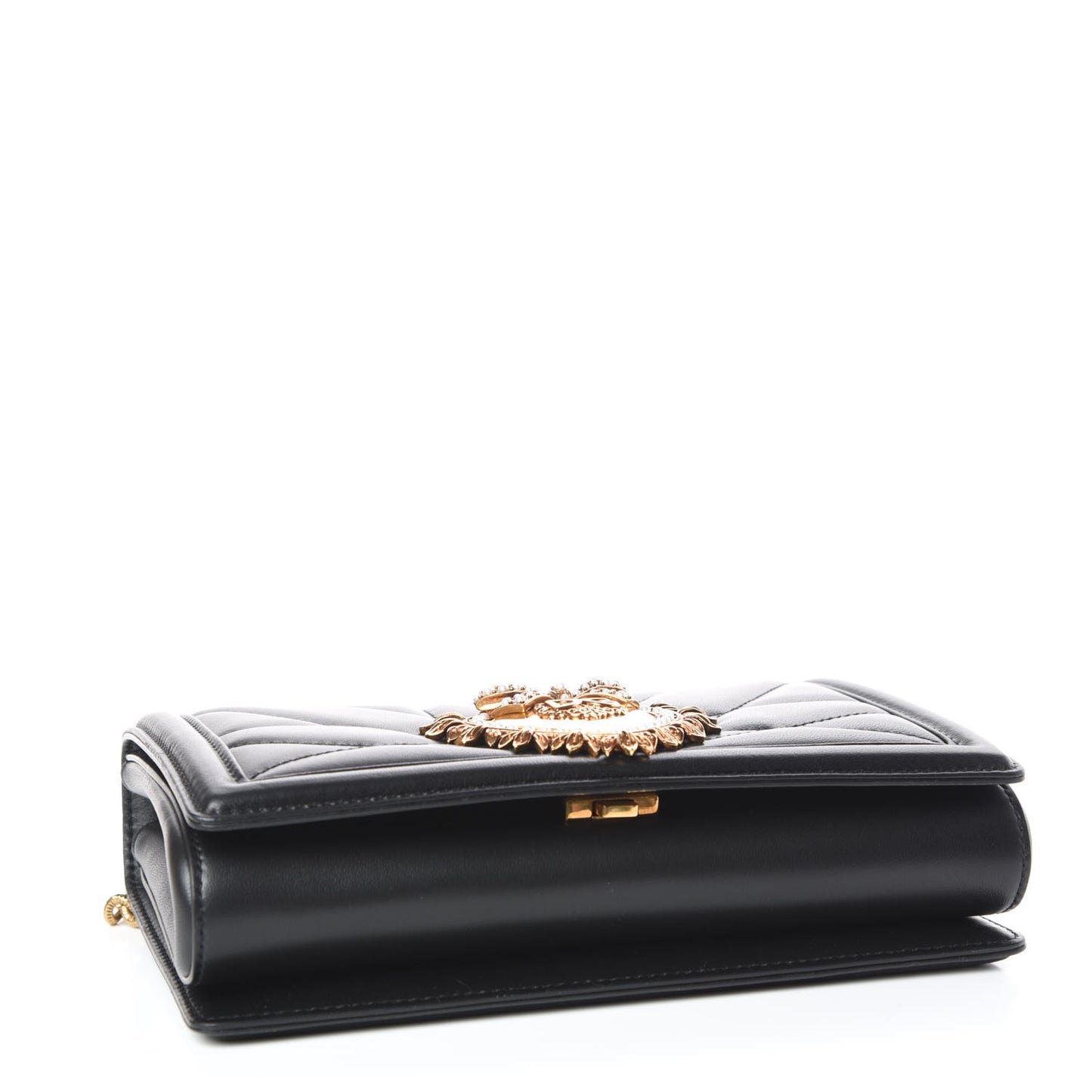 Calfskin Medium Devotion Crossbody Bag Black