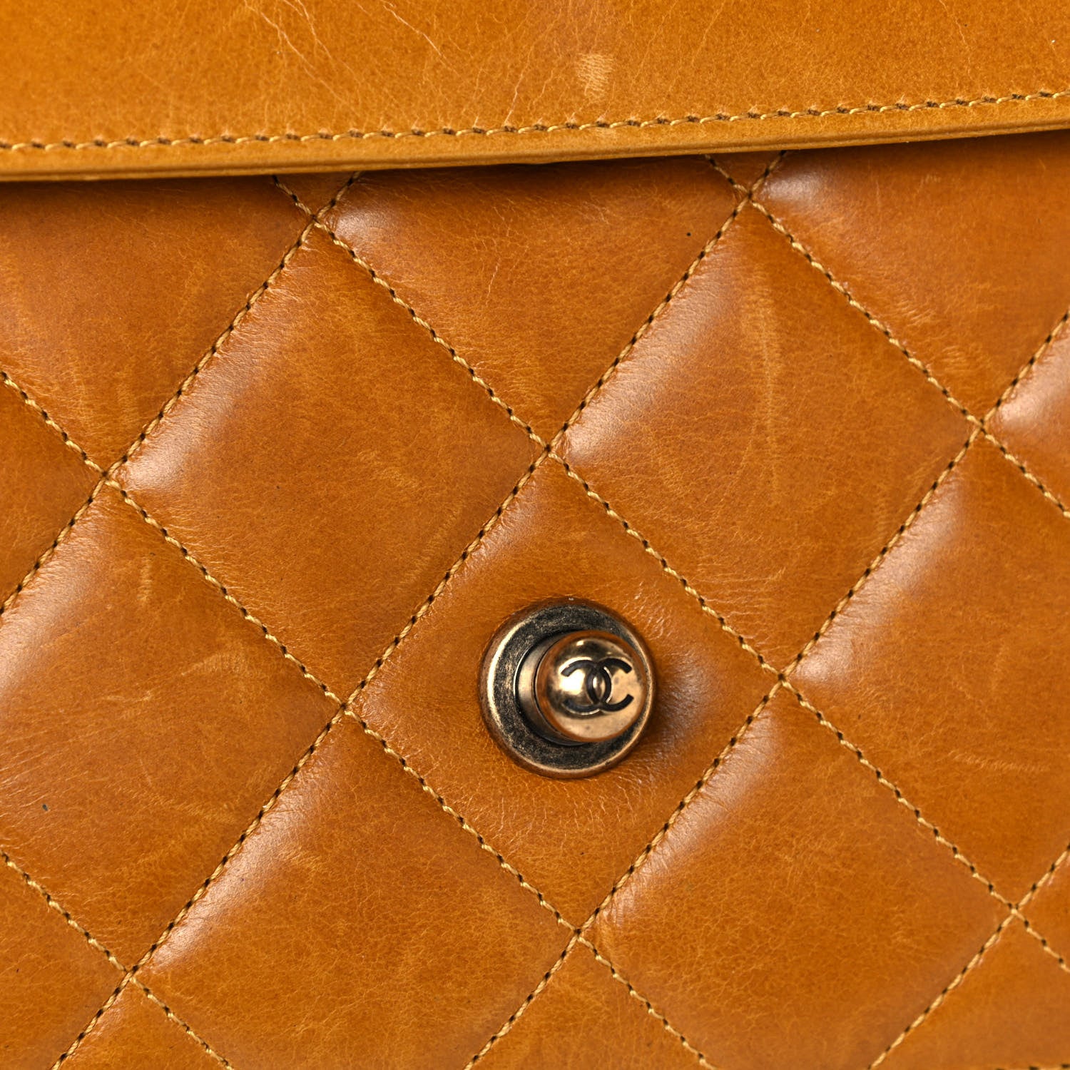Chanel Glazed Calfskin Quilted Medium Perfect Edge Flap Yellow 24 of 32