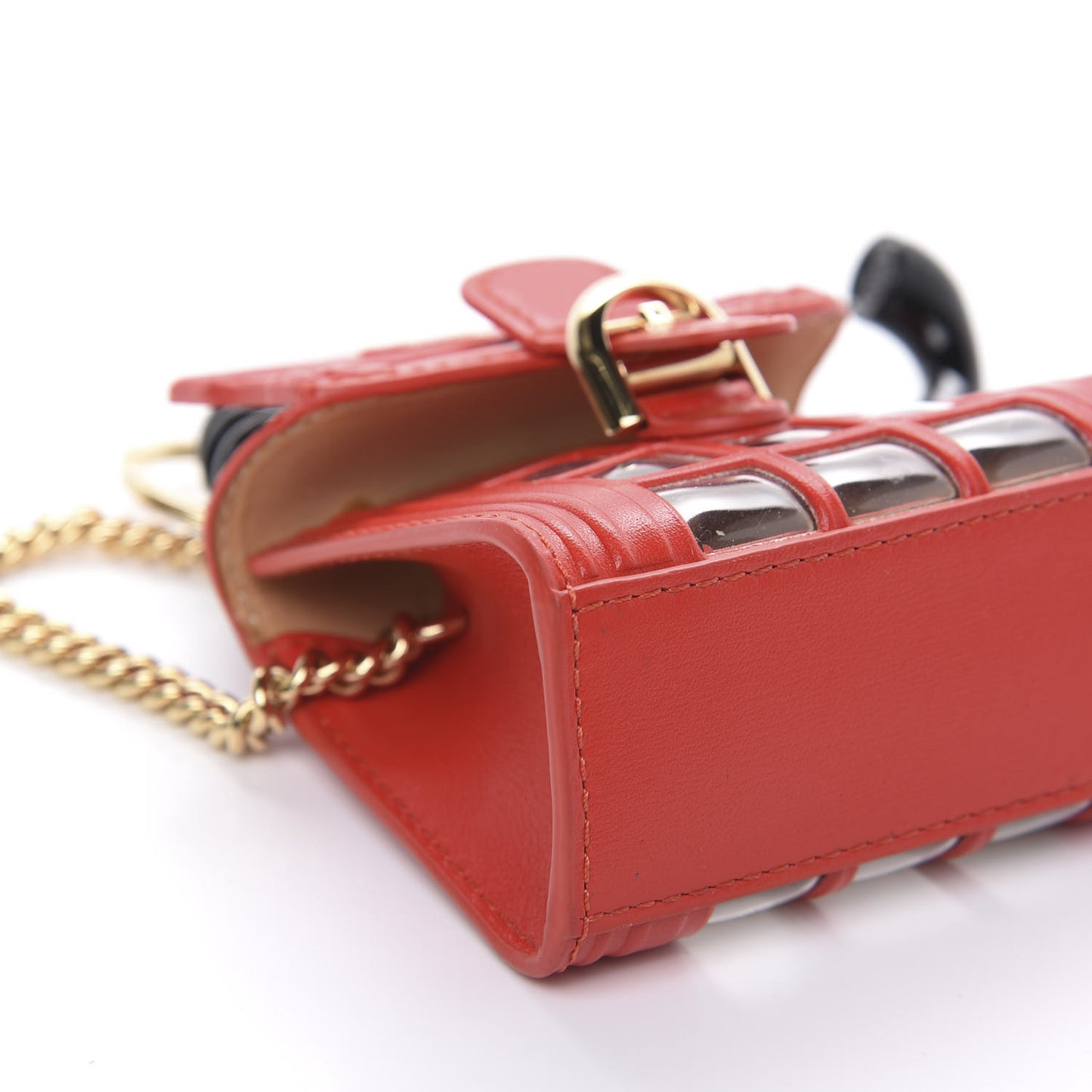Box Calfskin Miniature Piccadilly Circus Bag Charm Red